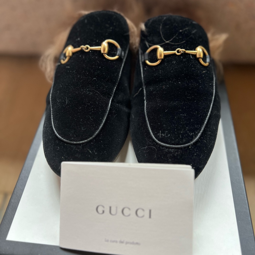Gucci Gg Velvet Horsebit Mules